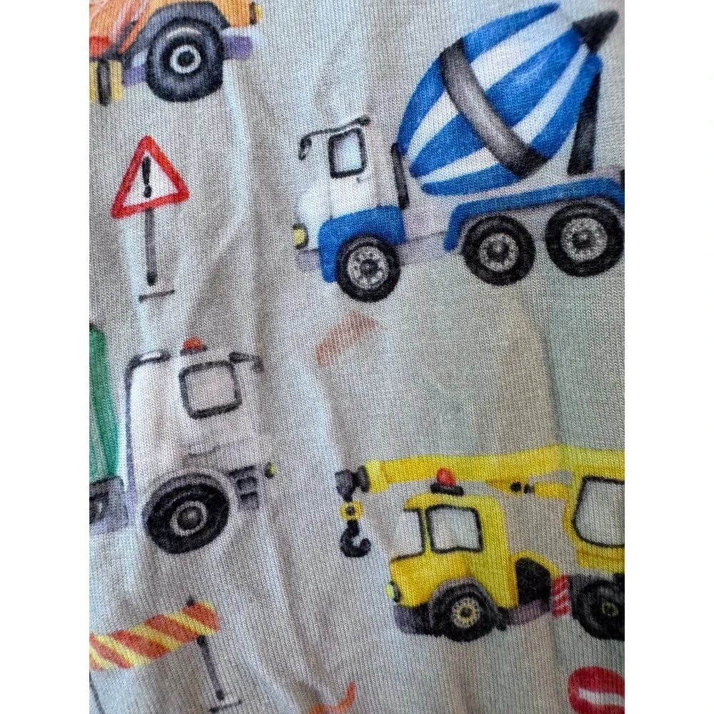 Lev Baby construction trucks bamboo pjs